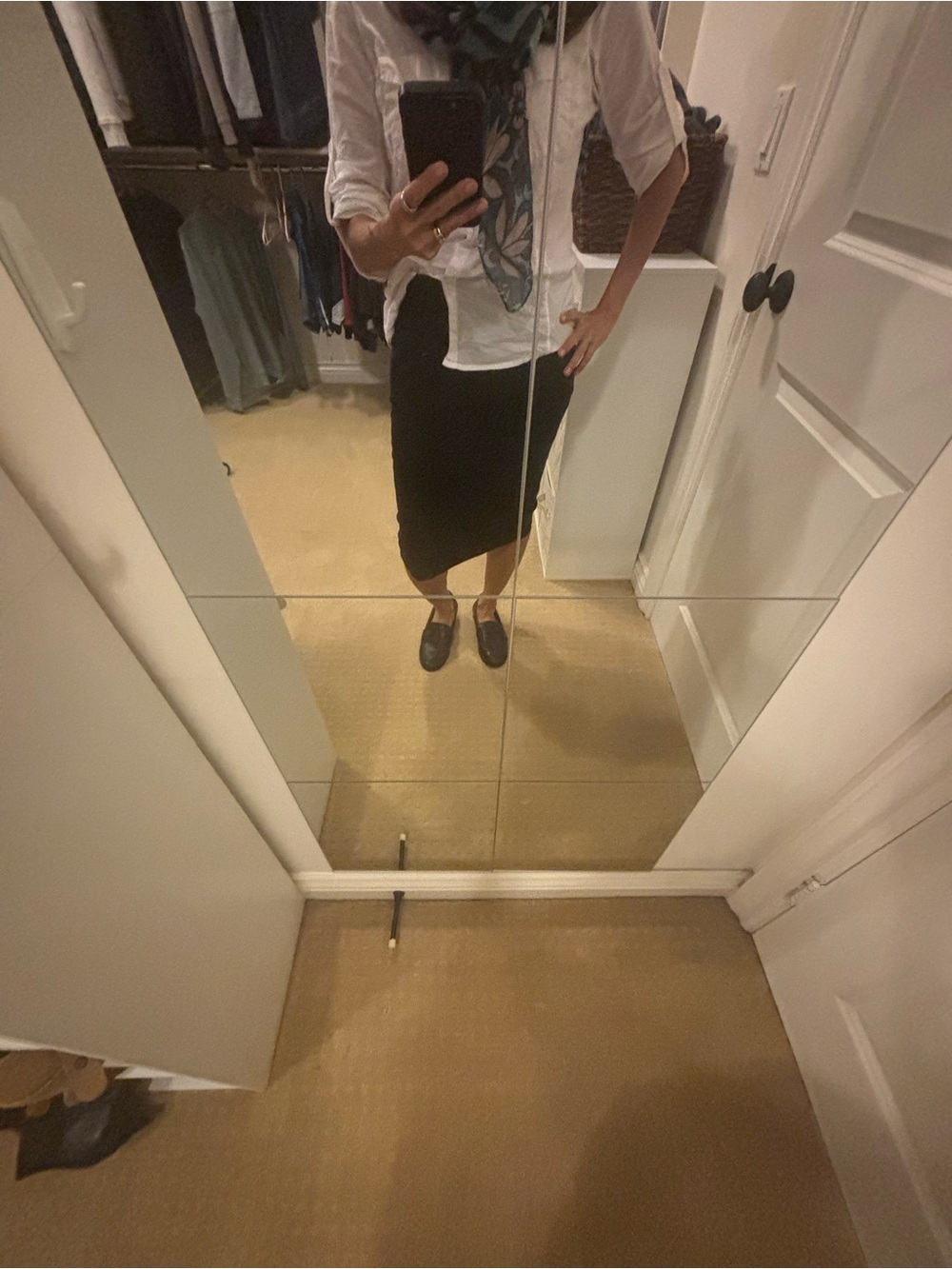Women’s ‘Papaya’ Classic Black Pencil midi Skirt Sz M Fall 2026 fashion